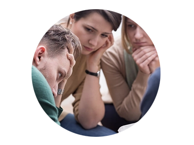 Photo of concerned adults